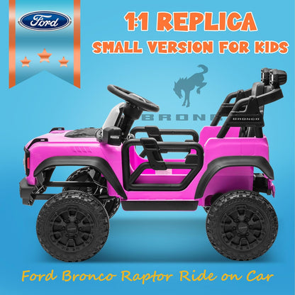 ENYOPRO 12V Ford Bronco Raptor Ride On Car for Kids, Electric Power Car Ride-On Toy for Toddlers