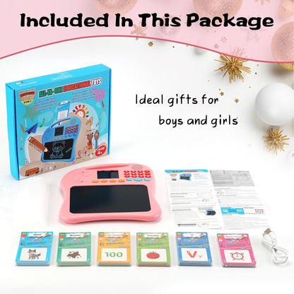Kids Educational Learning Toys with Math Games,Talking Flash Cards and Writing Drawing Tablet