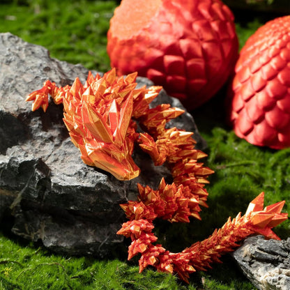 3D Printed Dragon Egg,Mystery Crystal Dragon Fidget Toys,Articulated Dragon,Home Desk Decor Easter
