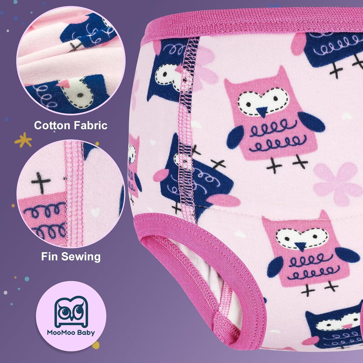 MooMoo Baby Potty Training Underwear Absorbent Toddler Training Pants for Boys and Girls 10 Packs