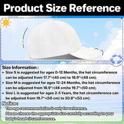 qikqik Baby Baseball Cap Toddler Baseball Hat with Mesh Infant Sun Hat UPF 50+ Baby Ball Cap