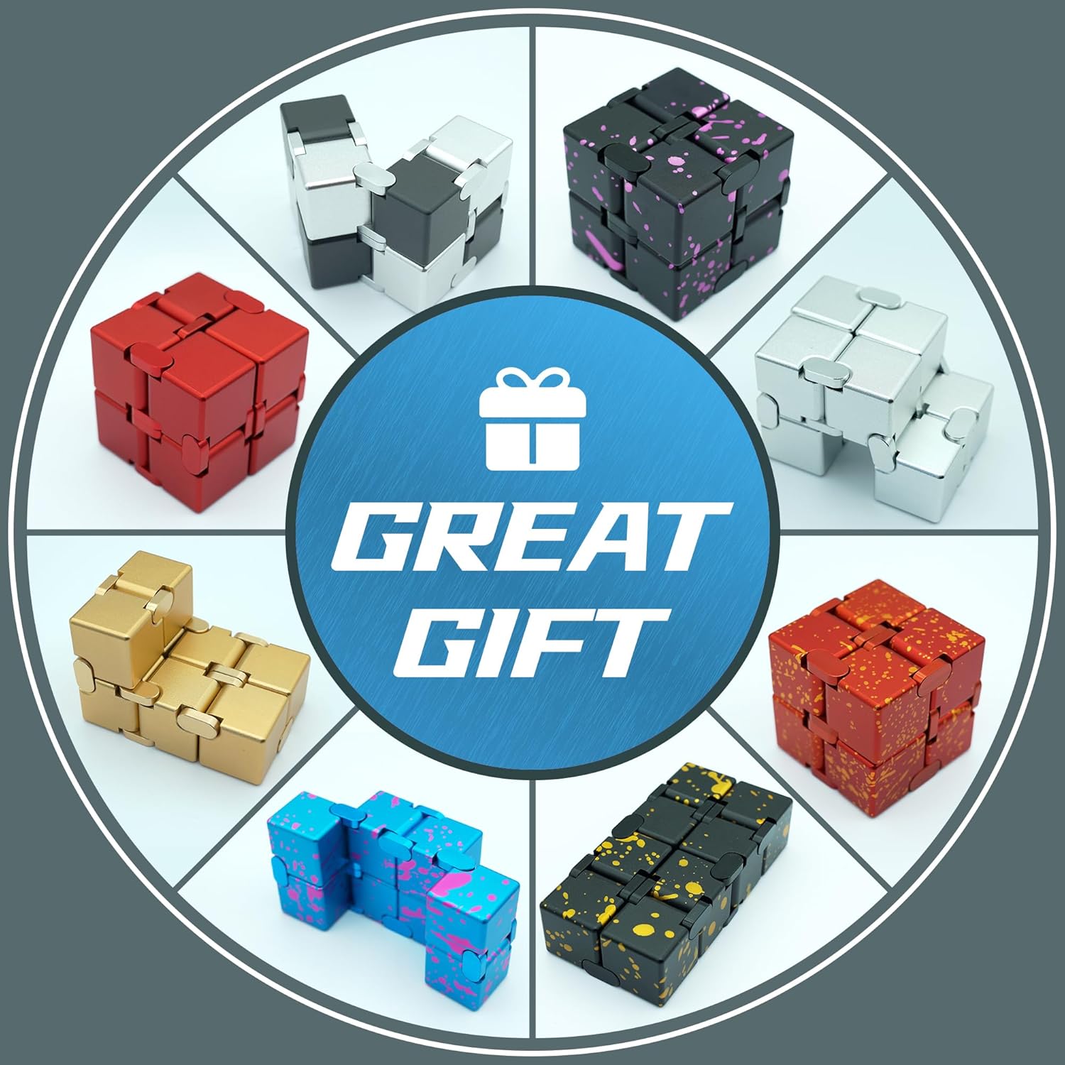 Infinity Cube, Fidget Toys Metal, ADHD Desk Toys for Anxiety, Sensory Items for Adults, Cool