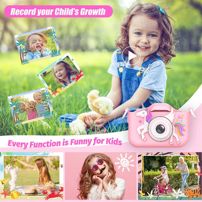 Upgrade Kids Camera for Girls, Christmas Birthday Gifts for Boys, 1080P HD Selfie Digital Video