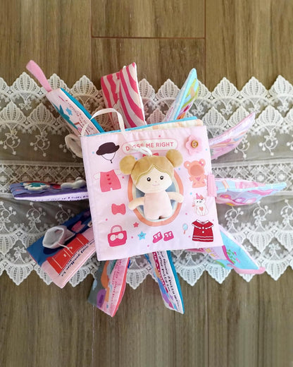 Interactive Sensory Soft Cloth Book, Educational Crinkle Quiet Activity Busy Book for