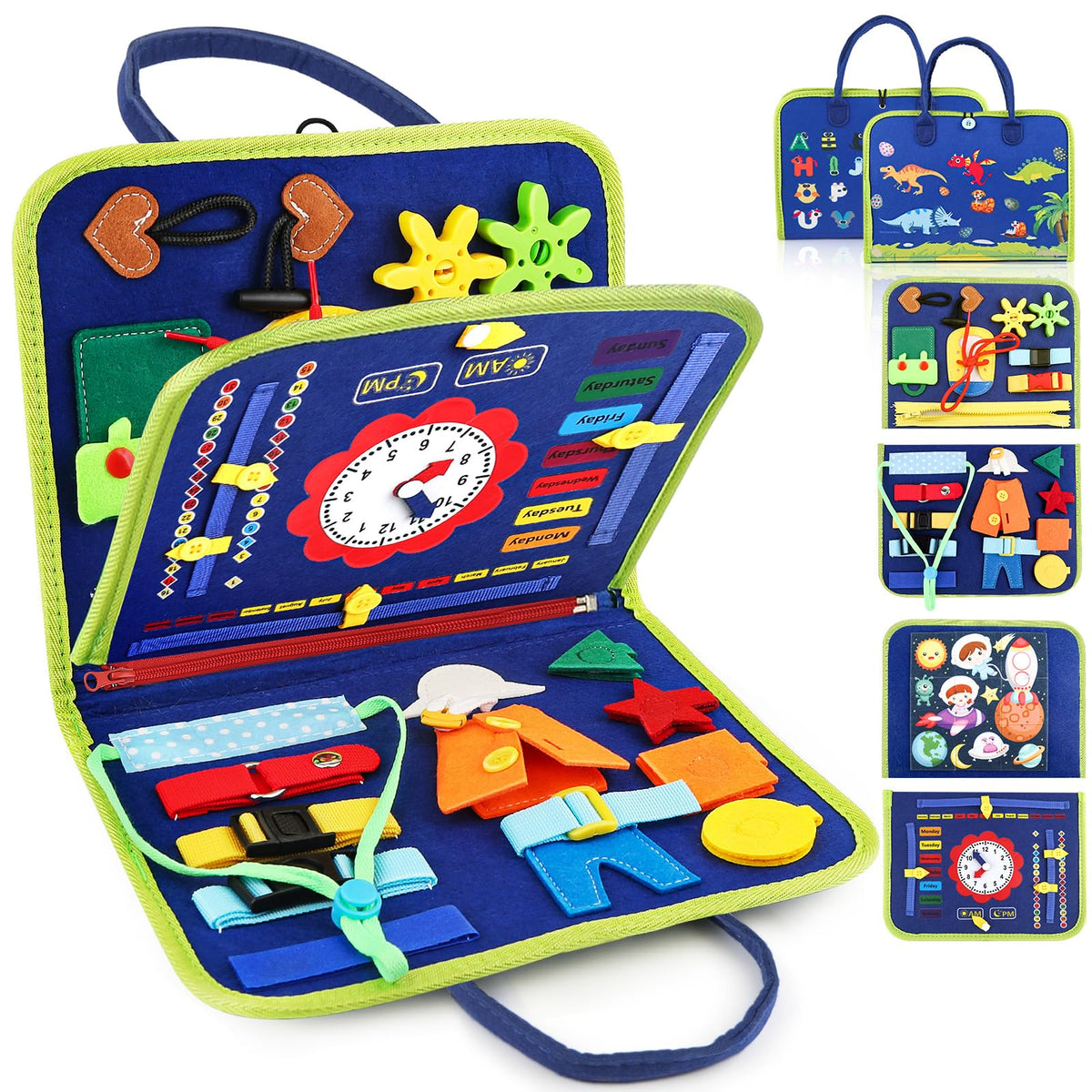 EPIMA Toddler Busy Board, Montessori Sensory Toys for Boys, 3-8 Year Old Girl Toddler Travel Toys