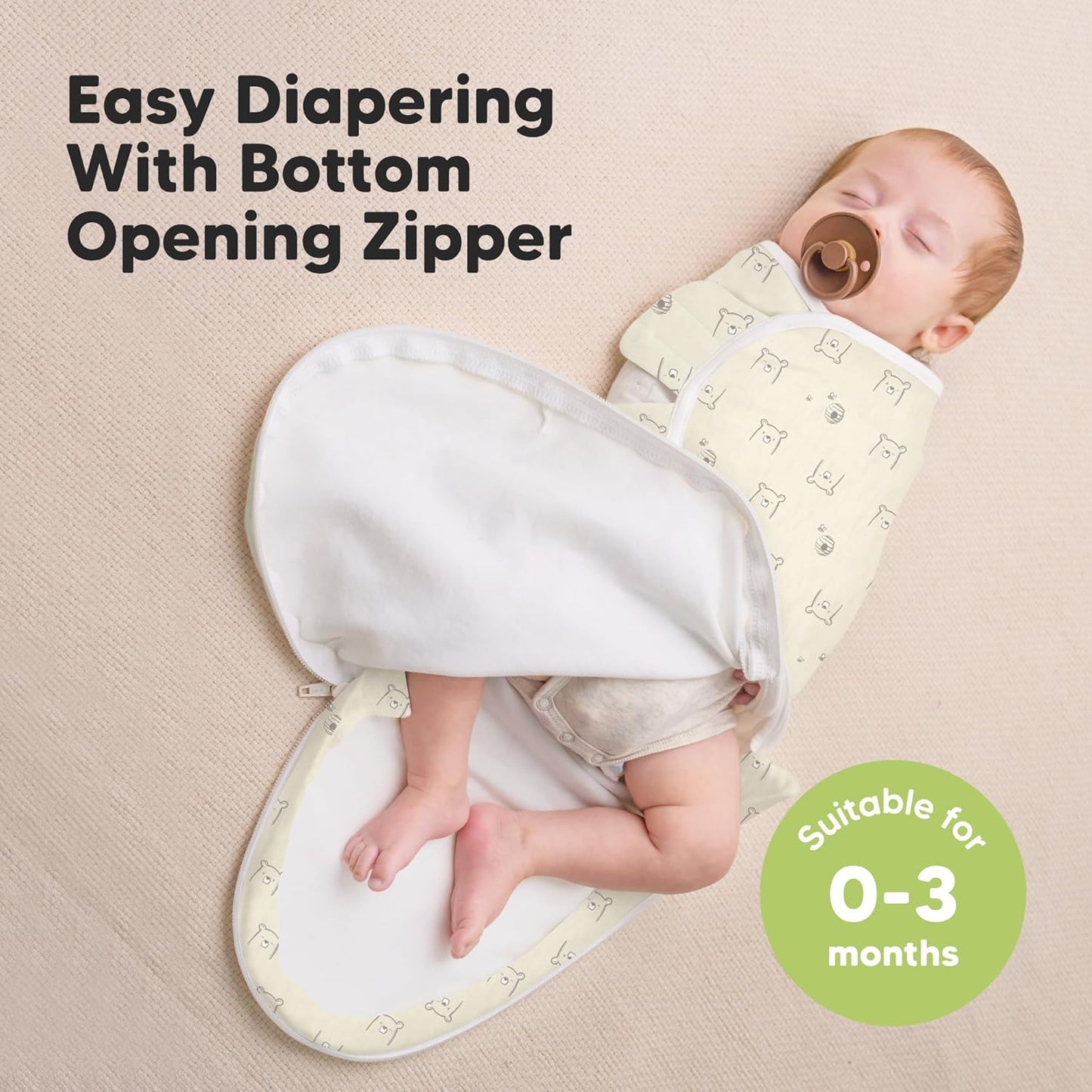 Baby Swaddle Sleep Sacks with Zipper - 3-Pack Swaddles for Newborns 0-3 Months, Infant, Baby Girls