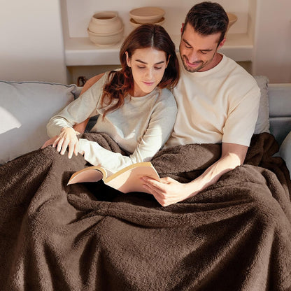 Exclusivo Mezcla Queen Size Flannel Fleece Blanket, Super Soft Velvet Plush Bed Blanket, Fuzzy Cozy