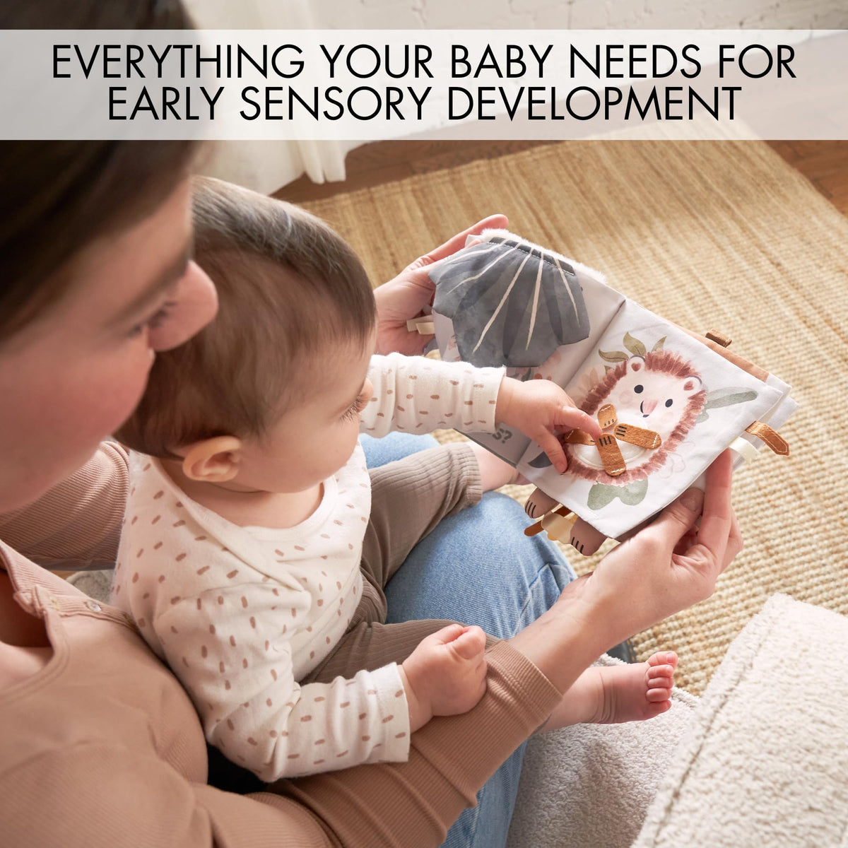 Soft Baby Book with Touch and Feel Pages - Cute Sensory Toy for Babies