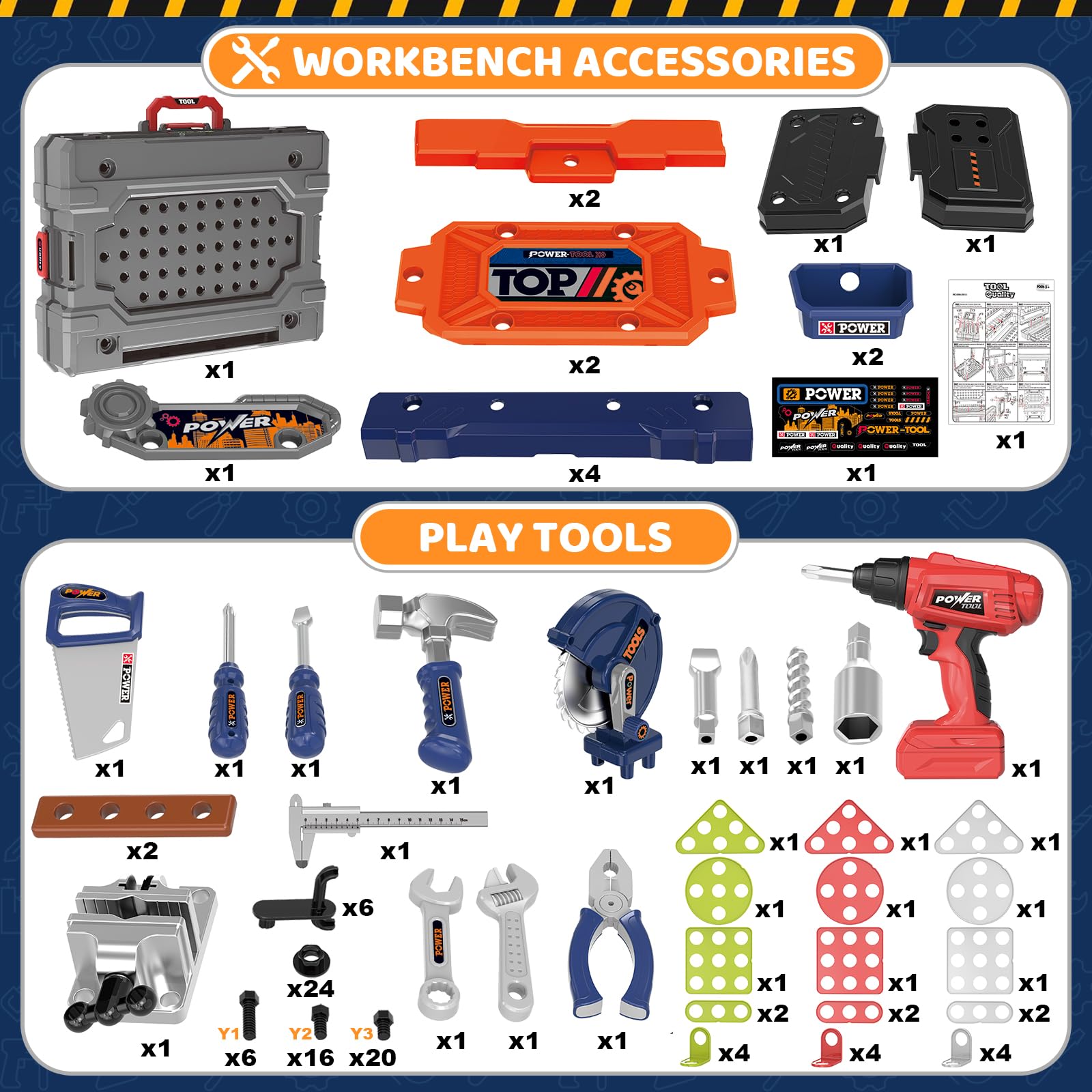 Kids Tool Bench with Electric Drill, Toddler Tool Set for Boys Ages 3-5 6-8