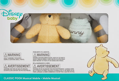 Disney Winnie The Pooh Classic Pooh Ivory, Sage, Butter Musical Mobile with Hunny Pot and Bees