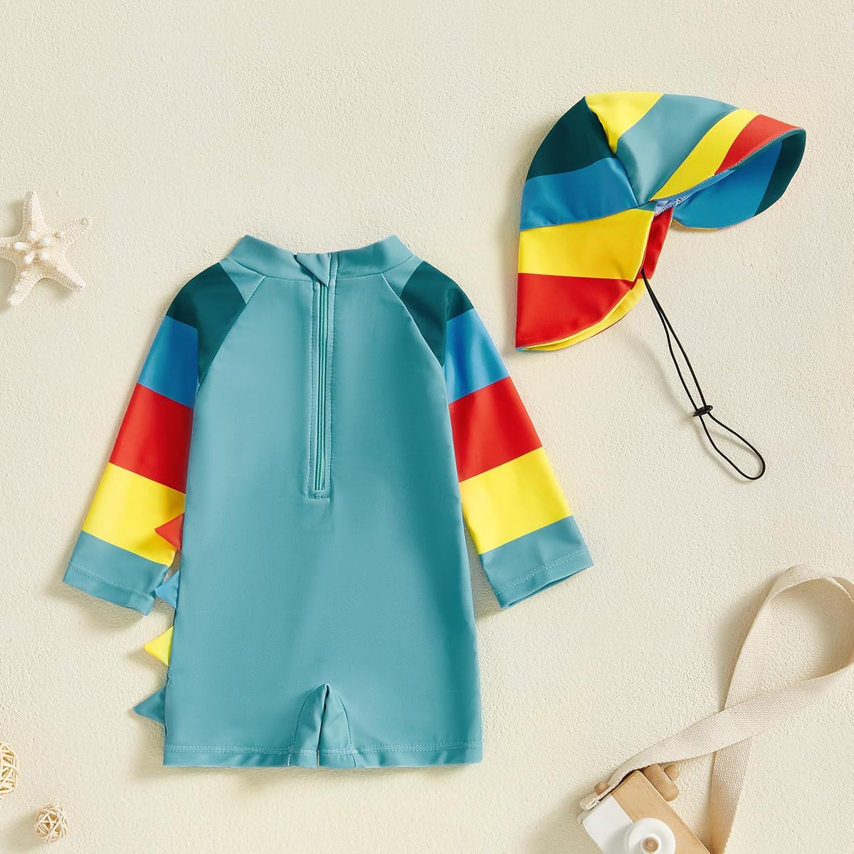 Hnyenmcko Baby/Toddler Boy Rash Guard Swimsuit Long Sleeve One Piece Zipper Swimwear Sunsuit Infant