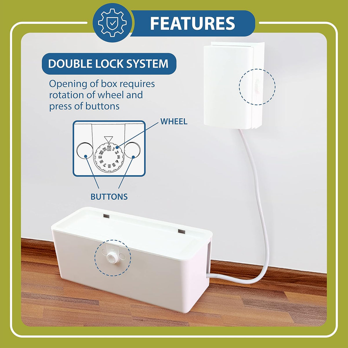 Power Strip Cover and Outlet Cover Box - Effectively Baby Proofs Power Strip on Floor or Wall