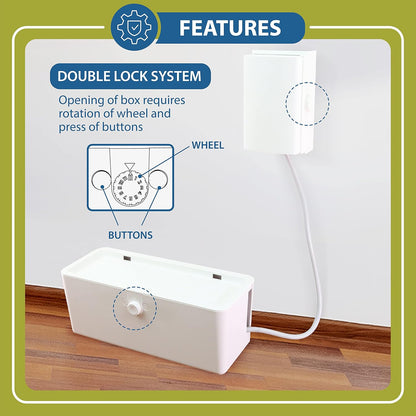 Power Strip Cover and Outlet Cover Box - Effectively Baby Proofs Power Strip on Floor or Wall