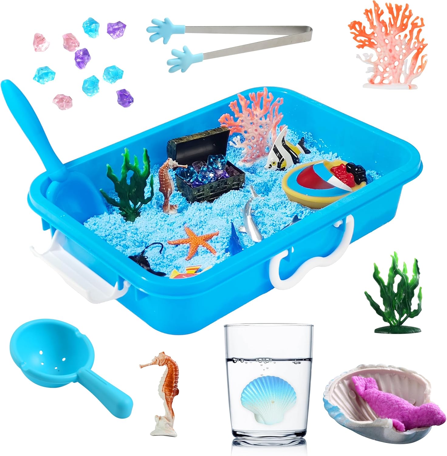 Ocean Sensory Bin, Ocean Sensory Water Toys with Sea Animal for Toddlers Boys and Girls, Kids Toys