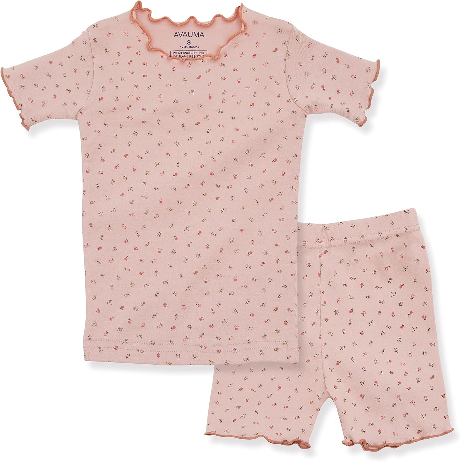 AVAUMA Baby Boy Girl Pajama Set 6M-7T Kids Cute Toddler Snug fit Flower Pattern Design Pjs Cotton