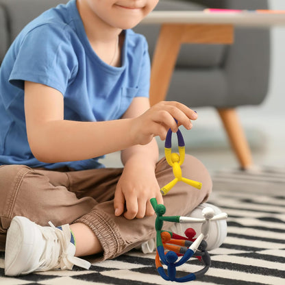 MAGMEN Enhanced Grip Magnetic Fidget Figures for Kids 3-8 & Toddlers | 10-Piece Solid Colors