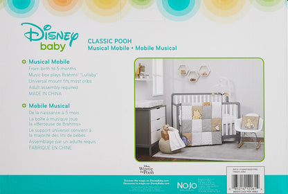 Disney Winnie The Pooh Classic Pooh Ivory, Sage, Butter Musical Mobile with Hunny Pot and Bees