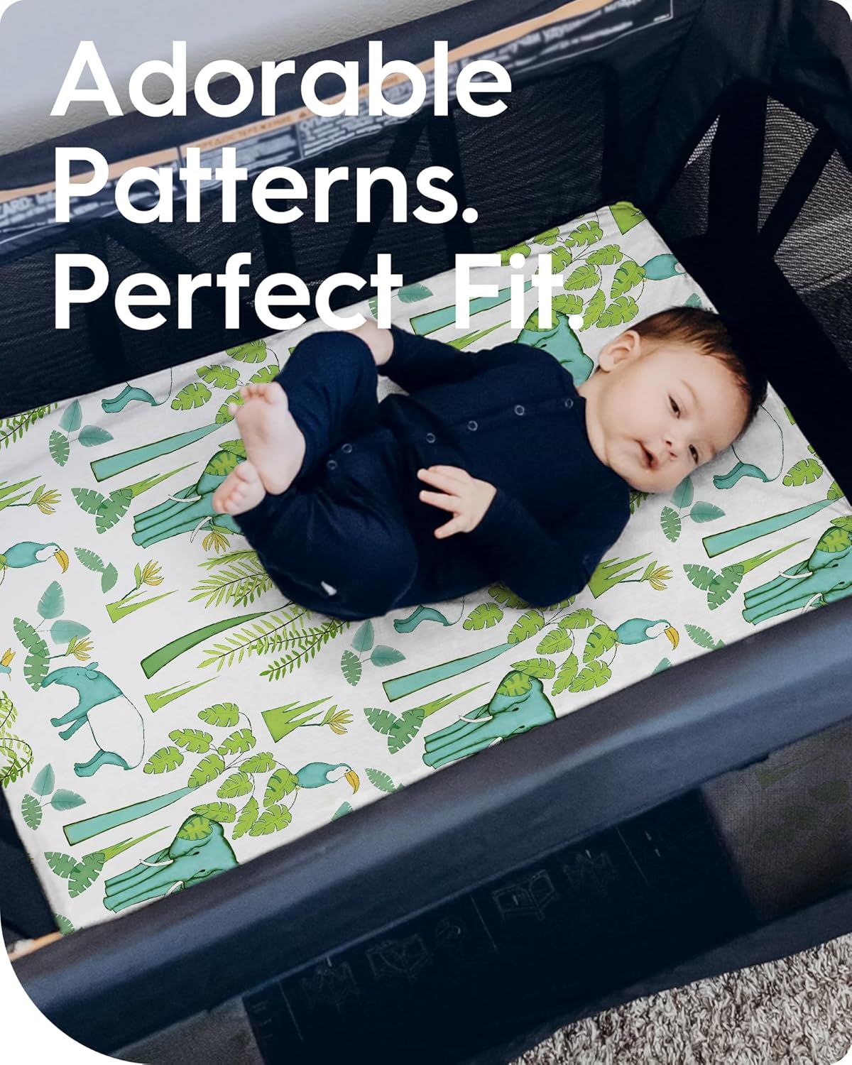 Mini Crib Sheets Boy Girl, Ultra Soft Pack N Play Sheets Fitted, Neutral Pack and Play Mattress
