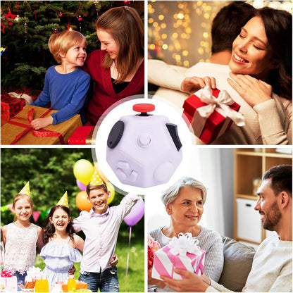 Mini Fidget Toys,12 Sides Finger Cube,Sensory Toys Relief Stress,Autism and Anxiety Depression Anti