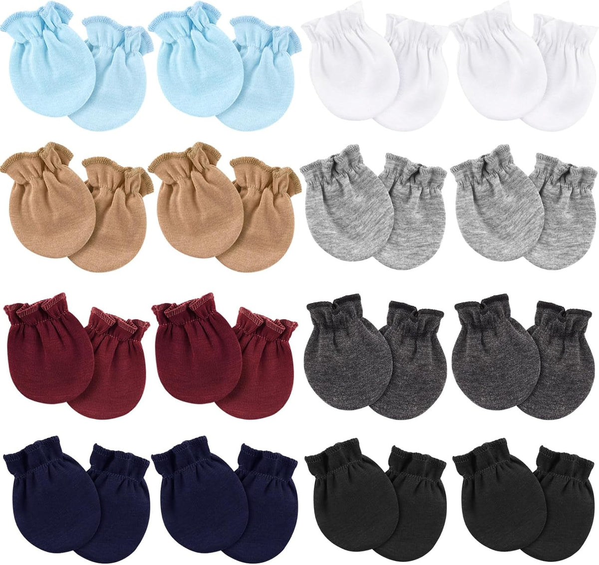 Newborn Baby Mittens No Scratch Cotton Elastic Wrist Gloves Infant Toddler Mittens for Baby Boy