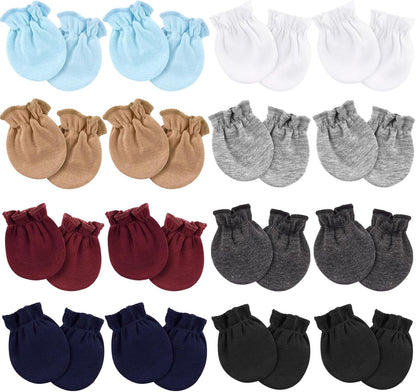 Newborn Baby Mittens No Scratch Cotton Elastic Wrist Gloves Infant Toddler Mittens for Baby Boy