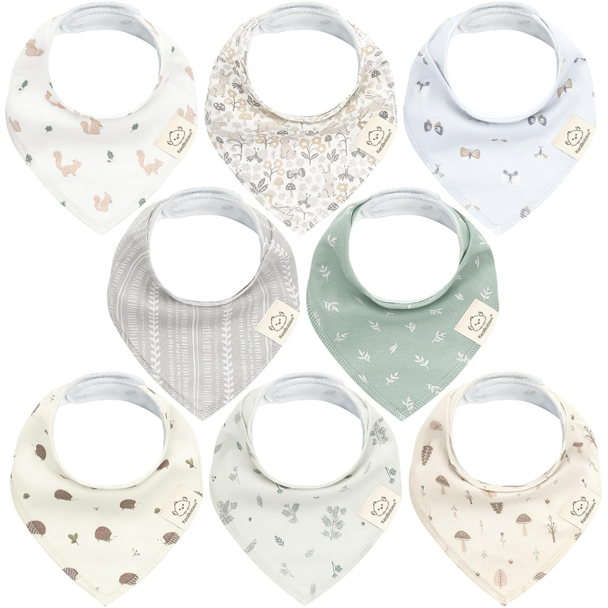 8-Pack Organic Baby Bandana Bibs for Girls - Super Absorbent Triangle Baby Bibs for Drooling and