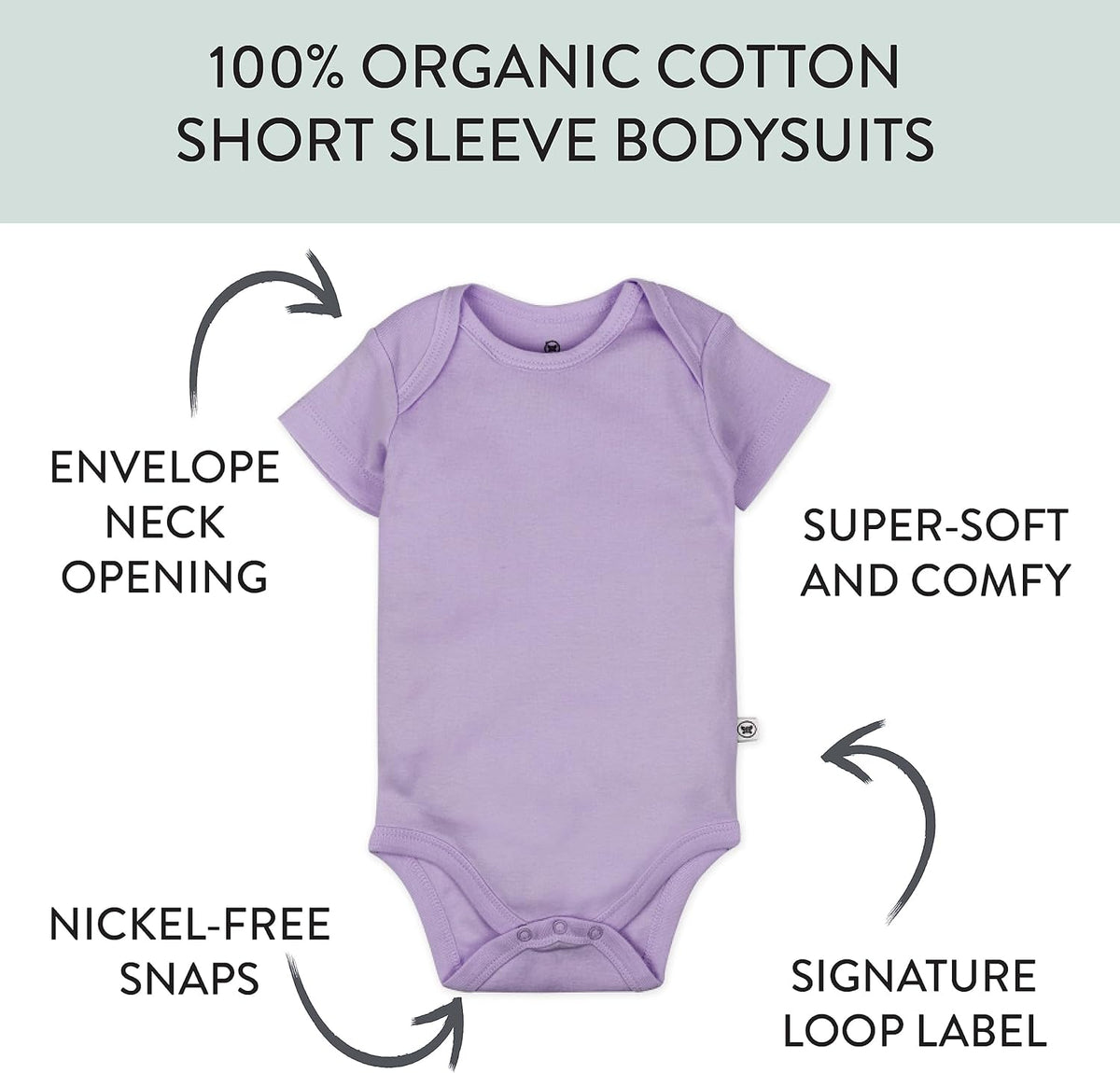 HonestBaby unisex-baby 10-pack Short Sleeve Bodysuits One-piece 100% Organic Cotton for Infant Baby