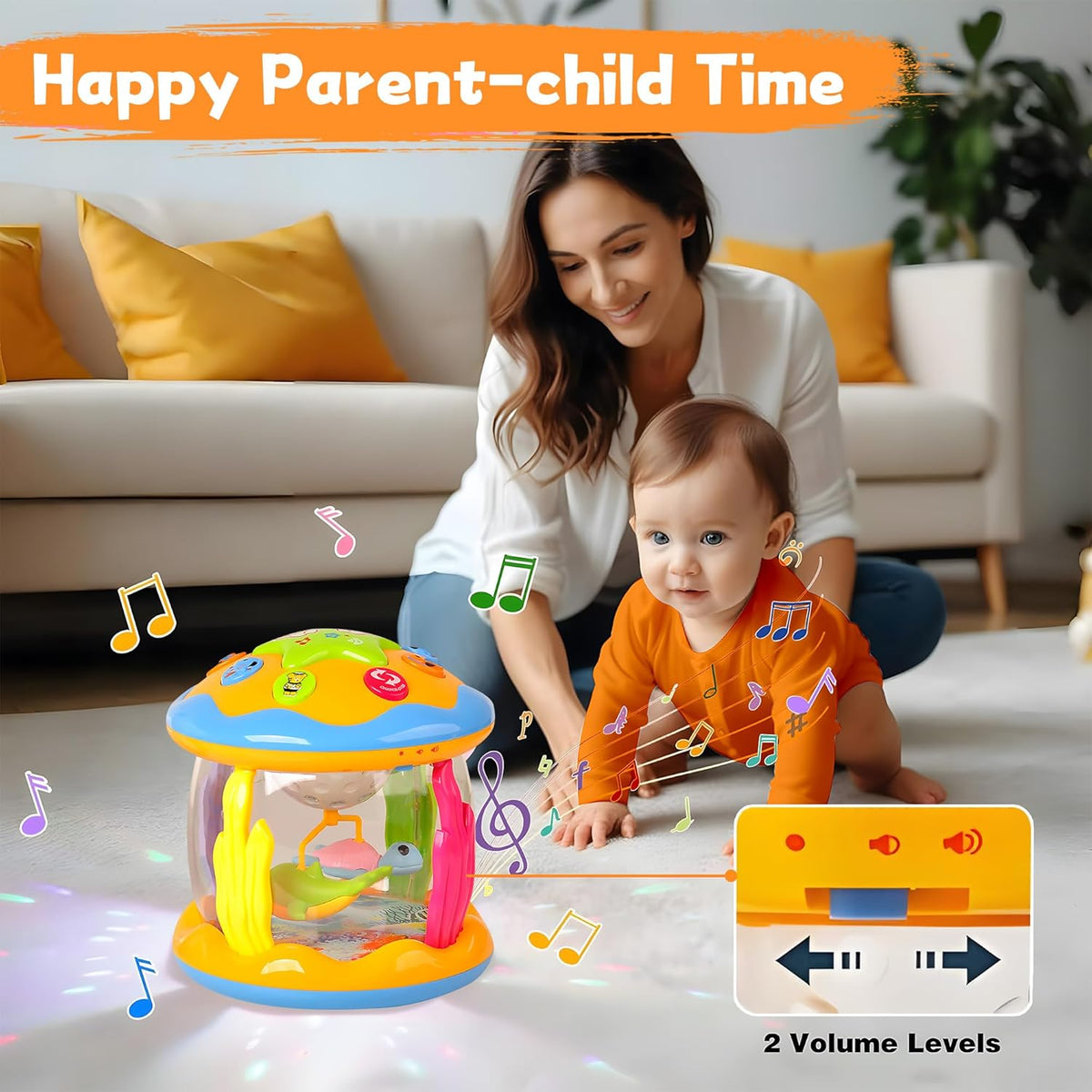 Baby Toys 6 to 12 Months - Musical Rotating Light Up Infant Toys, Early Learning Toys Baby Crawling
