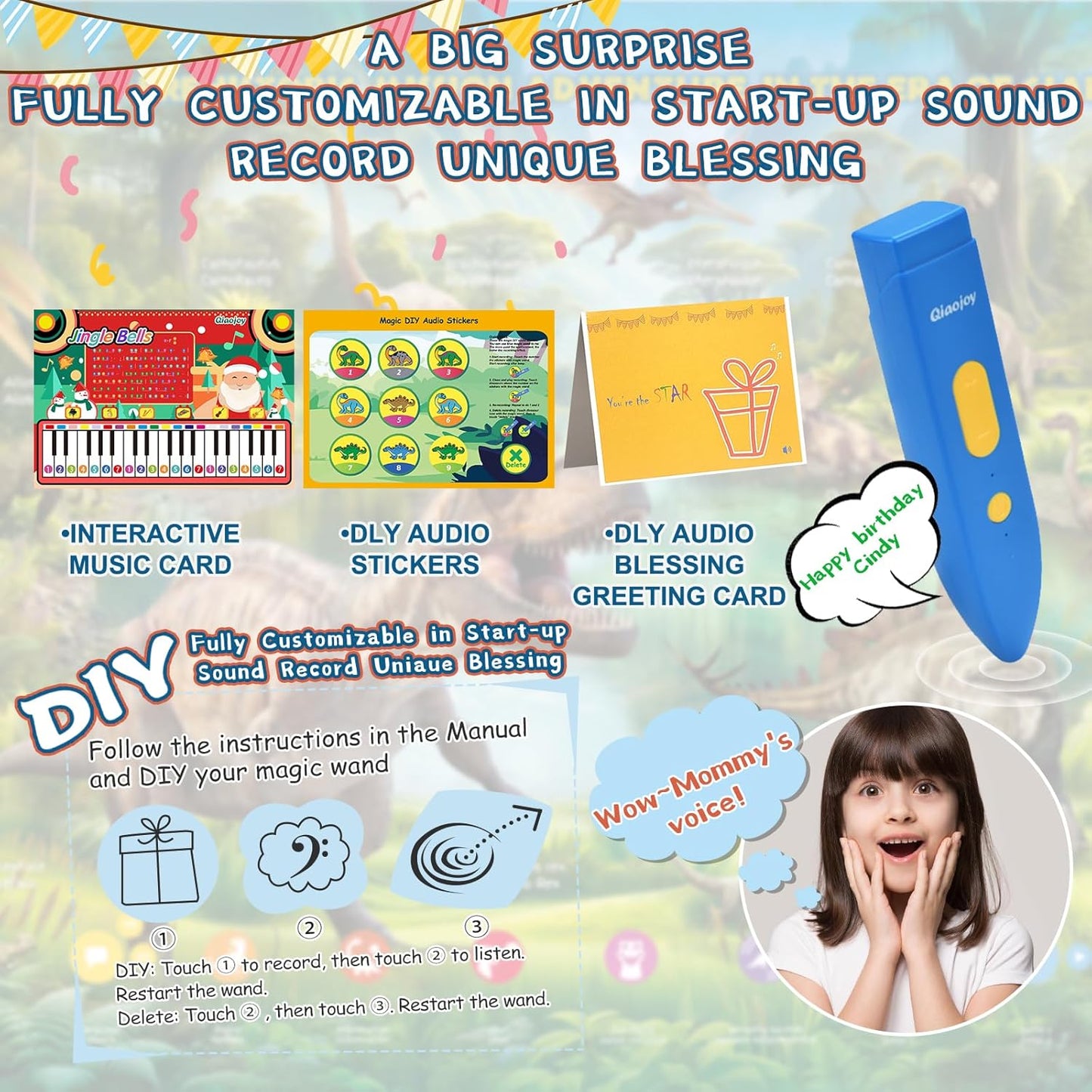 Interactive Dinosaur Toys Learning Poster, Dinosaur Talking Poster, Bilingual Dinosaur Talking
