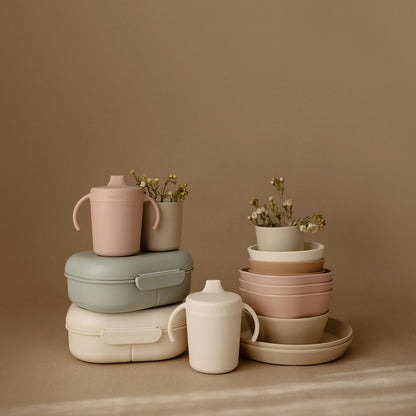 mushie Trainer Sippy Cup | Made in Denmark | Leak Resistant Twist-Off Lid & Handles | 6 Months +