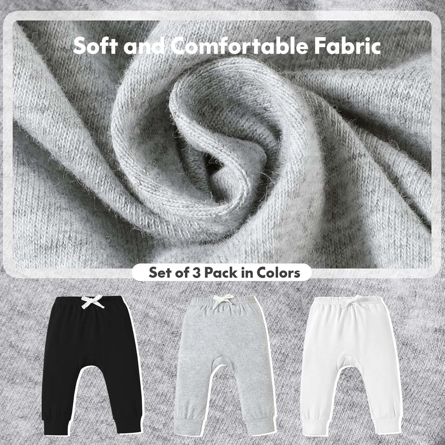 DREAM BUS Pack of 3 Toddler Jogger Pants with Pocket Toddler Boy Sweatpants Baby Boy Pants Infant