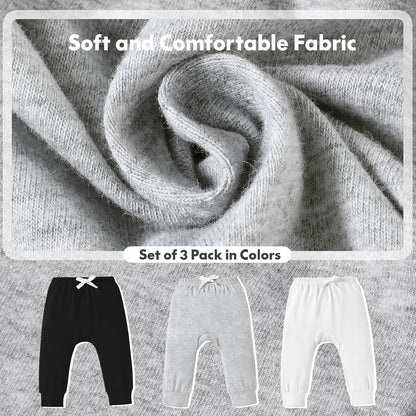 DREAM BUS Pack of 3 Toddler Jogger Pants with Pocket Toddler Boy Sweatpants Baby Boy Pants Infant