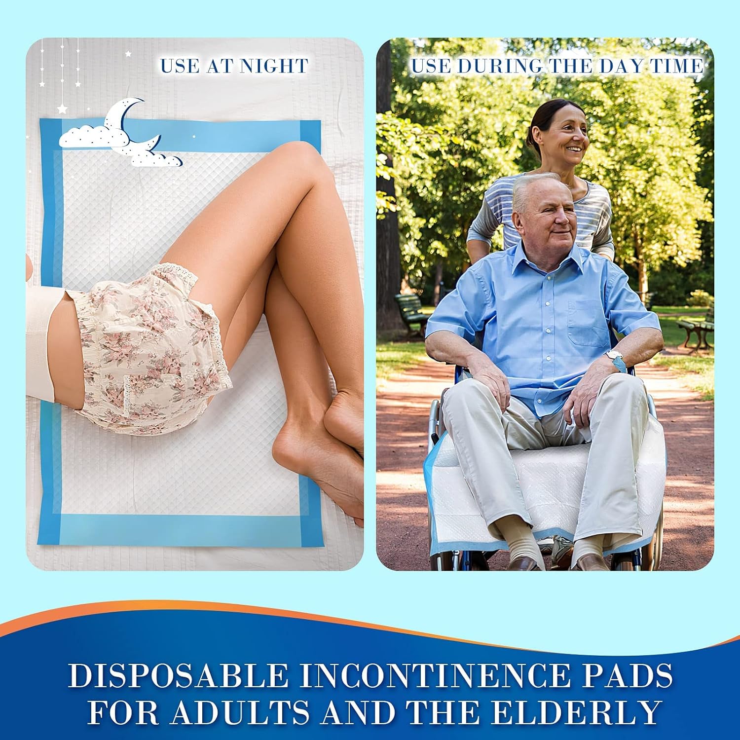 100 Count Disposable Beds Pads,23"x36" Waterproof Adults Incontinence Chucks Underpads,Absorbent