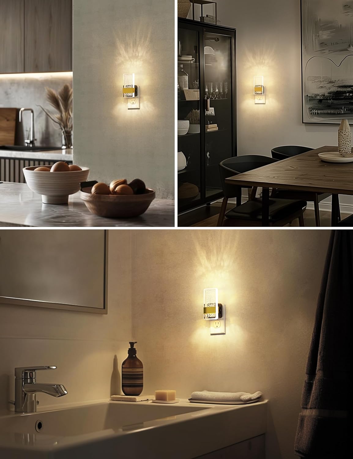 L LOHAS LED Night Lights Plug Into Wall, 2 Pack Plug in Night Light LED with Dusk to Dawn Sensor