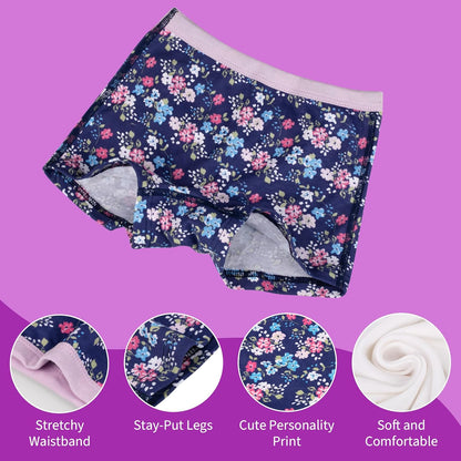 BIG ELEPHANT 10 Pack Toddler Girls' Underwear Boxer Briefs，100% Cotton Super Soft Breathable