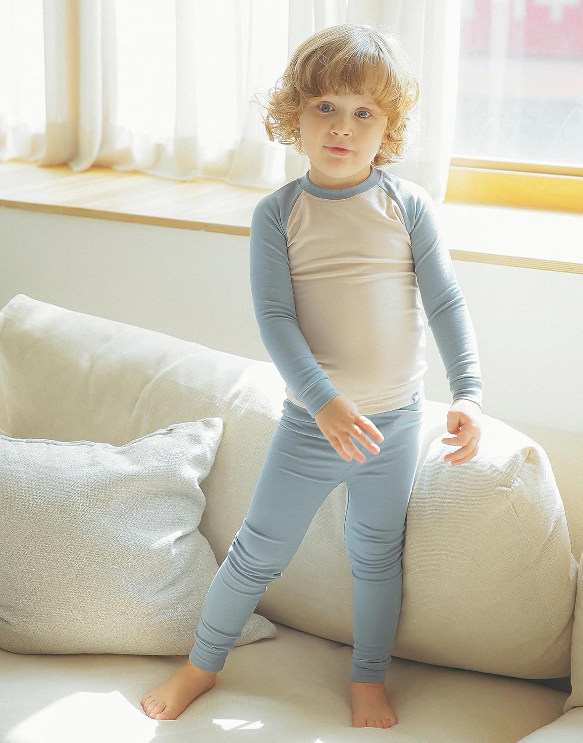VAENAIT 6M-12Y Toddler Toddler Kids Toddler Girls Boys Soft Comfy Modal Tencel Solid Raglan