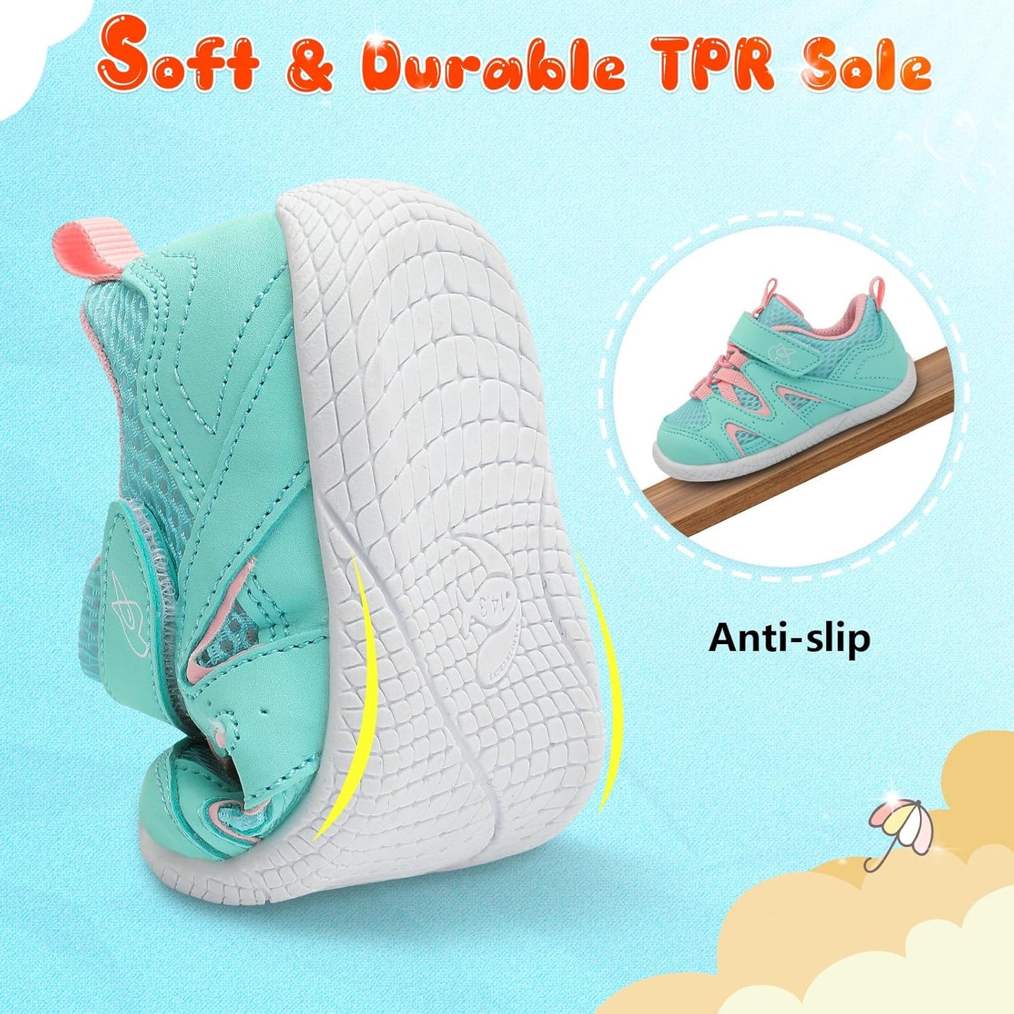 LeIsfIt Baby Shoes Boys Girls First Walking Shoes Non-Slip Toddler Breathable Sneakers Infant