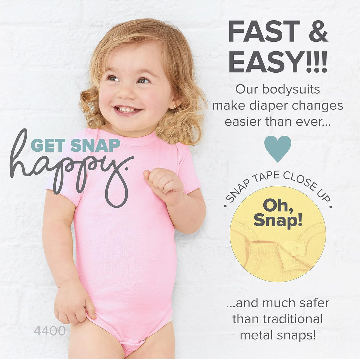 RABBIT SKINS Baby 5-Pack Soft Short Sleeve Bodysuit (4424K)