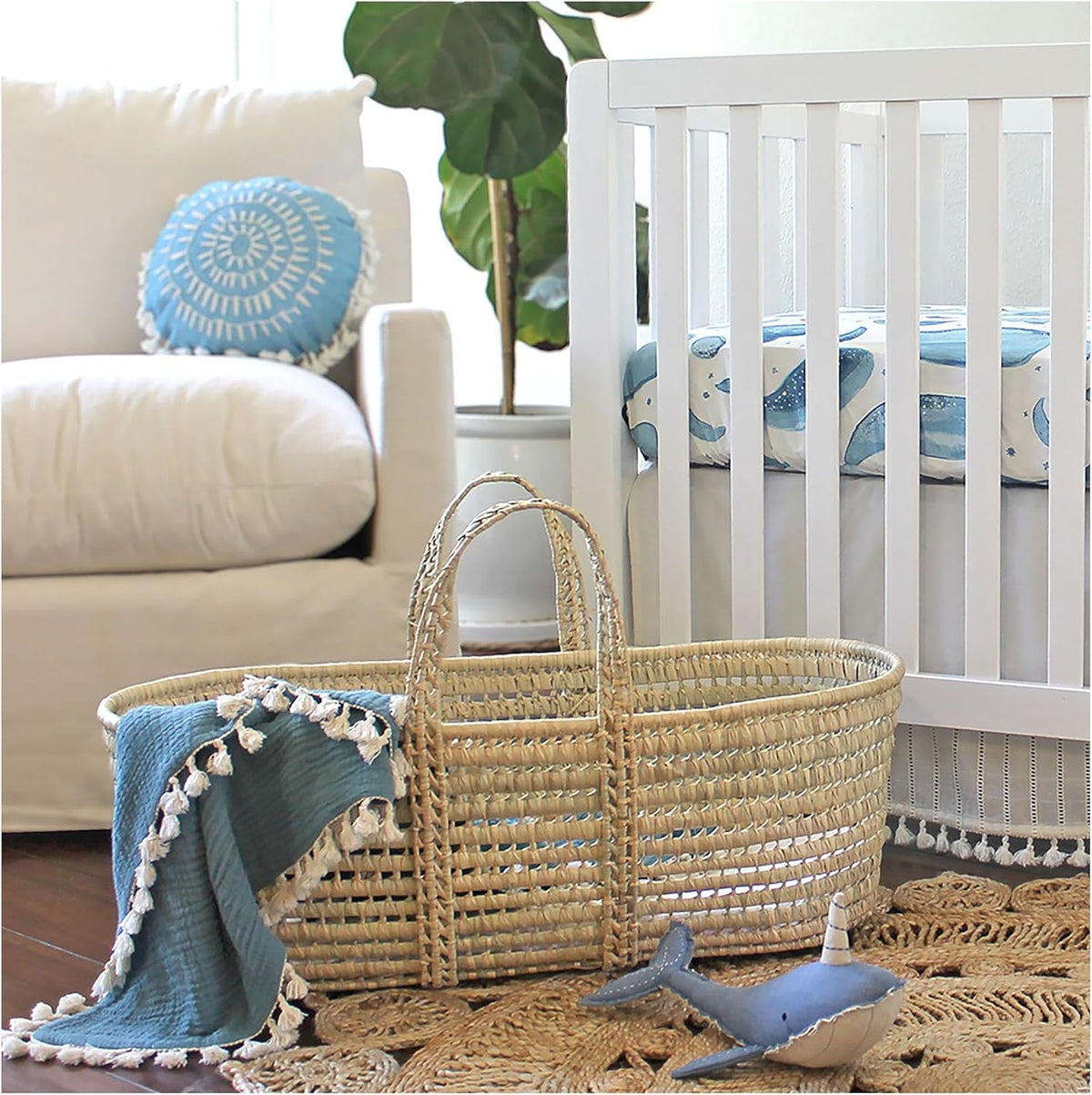 Crane Baby Muslin Swaddle Blanket, Soft Cotton Lightweight Nursery and Stroller Blanket for Baby