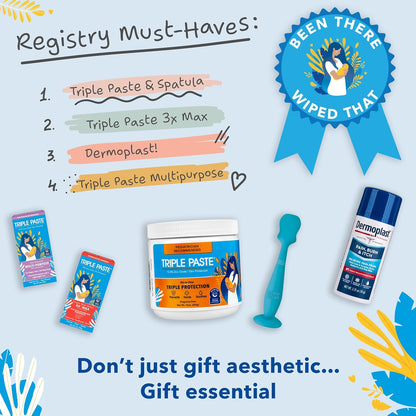 Triple Paste Diaper Rash Cream and Spatula Bundle - 16 oz Zinc Oxide Ointment and Spatula