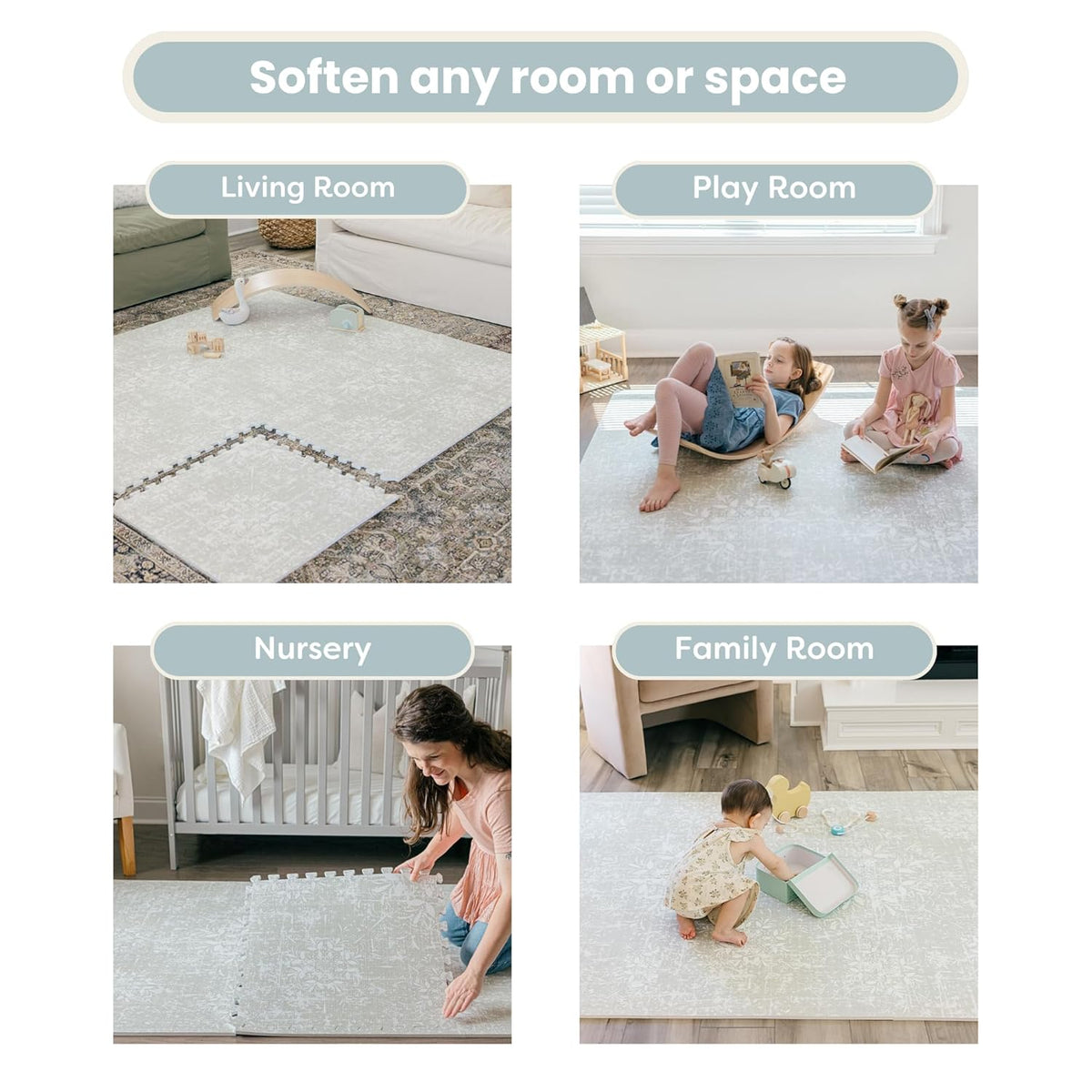 Baby Play Mats for Floor - Eden (4x6ft) - Premium EVA Foam Play Mat for Babies & Toddlers - Perfect