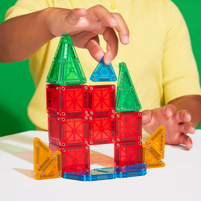 MAGNA-TILES microMAGS 26-Piece Travel Magnetic Construction Set – Bold Colors, The Original