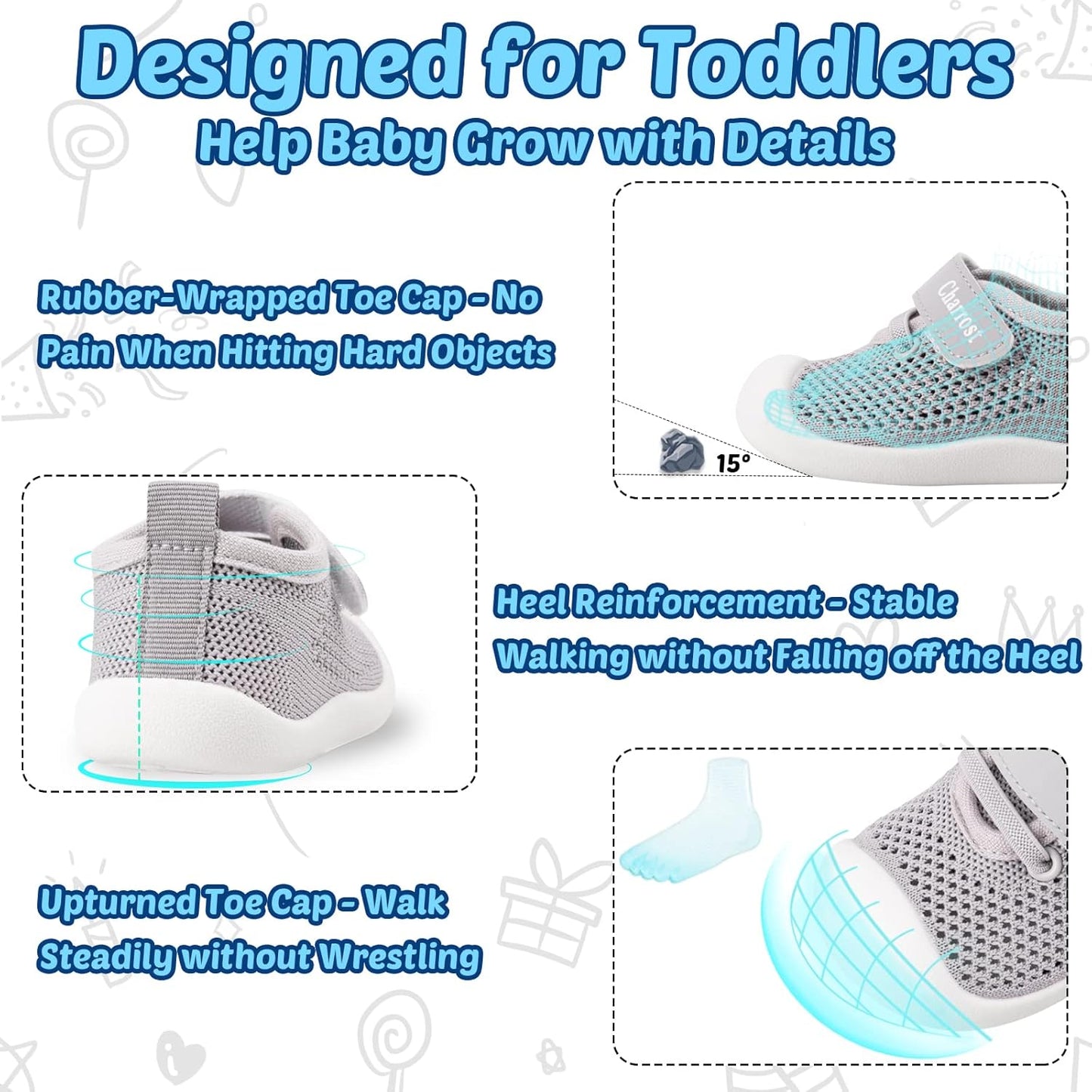 Baby First-Walking Shoes 1-4 Years Kid Shoes Trainers Toddler Infant Boys Girls Soft Sole Non Slip