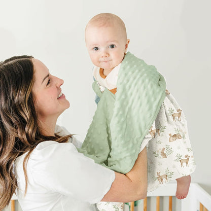 Konssy Baby Blankets for Unisex Boys Girls, Super Soft Nursery Minky Blankets with Muslin Cotton