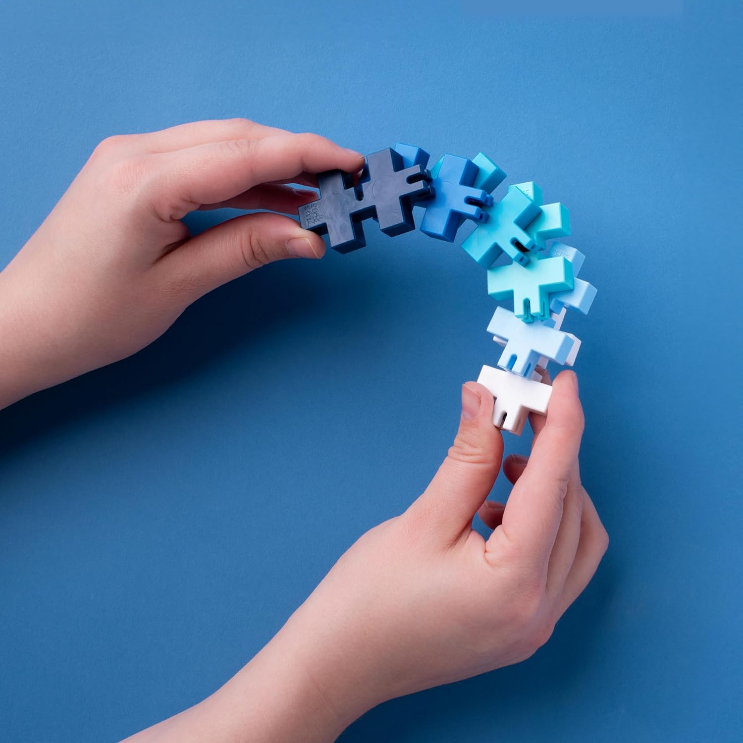 PLUS PLUS - HEXEL Waterfall - Fidget Sensory Puzzle Toy - Travel Friendly, Quiet Stress and Anxiety