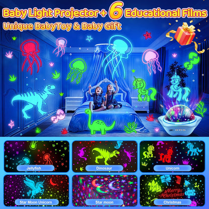 Jellyfish Baby Night Light Projector, Dinosaur+Jellyfish+Unicorn Night Light Projector, 96