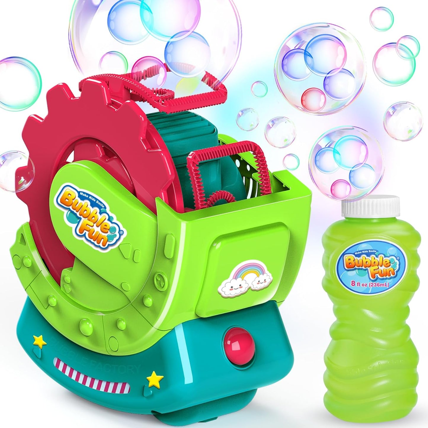 Bubble Machine for Toddlers Kids & Pets, with 8oz Safe Solution, Extra Large & Bubbles in Bubble