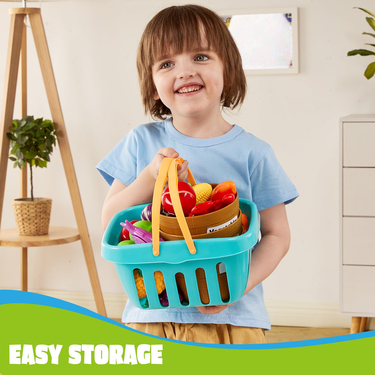 JOYIN Learning Toys Play Food Set for Toddlers, Cutting Food for Preschool Activities, Play Kitchen