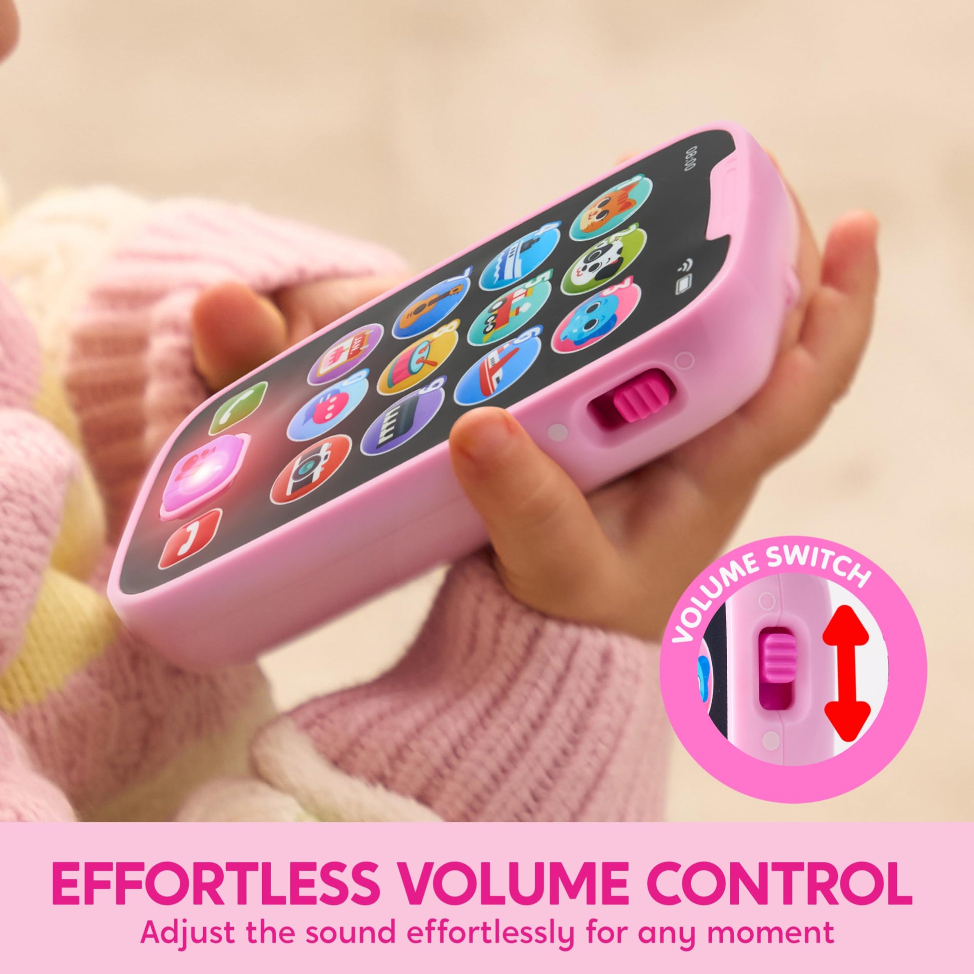 JOYIN Kids Learning Phone and Remote Toy, Pink Smartphone Toys with Music for Infants, Kids