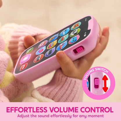 JOYIN Kids Learning Phone and Remote Toy, Pink Smartphone Toys with Music for Infants, Kids